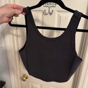 Lululemon Athletica Charcoal Ribbed Tank Top